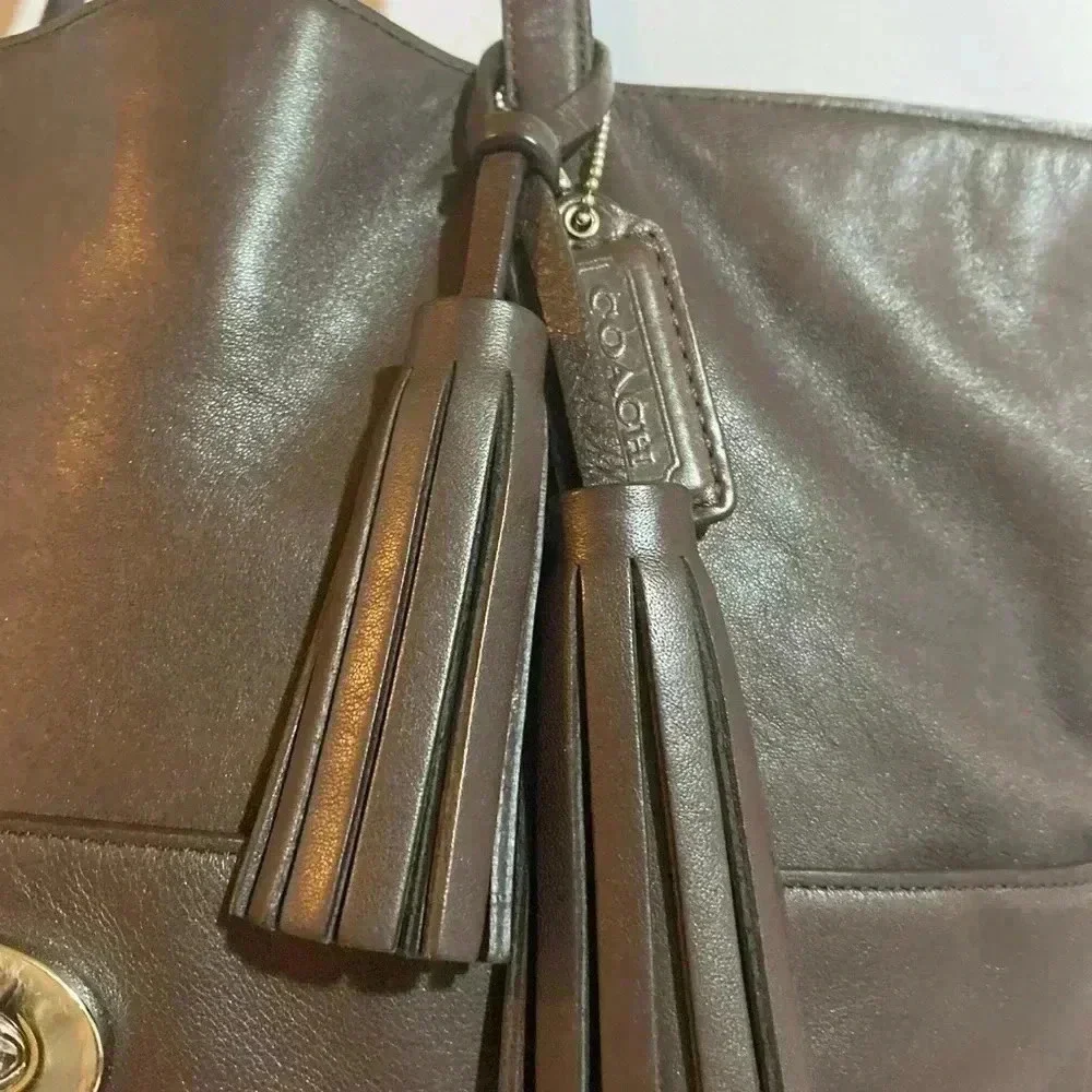 Coach vintage brown leather tote handbag
